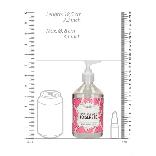 Ja, ik gebruik glijmiddel #Discrete - Waterbasis Glijmiddel - 17 fl oz / 500 ml - Afbeelding 4