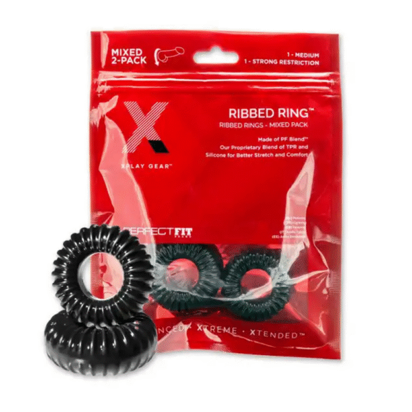 PF Blend Premium Stretch Ribbed Ring Slim - Cockring Set - Afbeelding 2