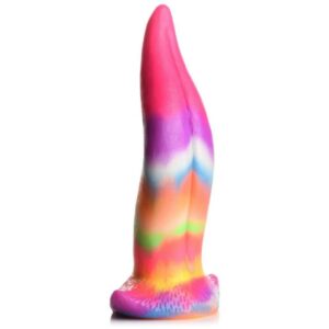 Eenhoorn Tongue - Glow in the Dark - Silicone Dildo - Regenboog