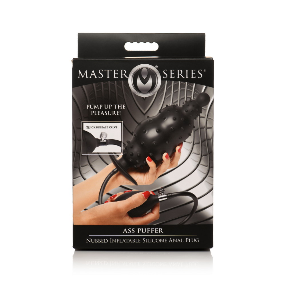 Ass Puffer - Nubbed Inflatable Silicone Anale Plug - Zwart - Afbeelding 3