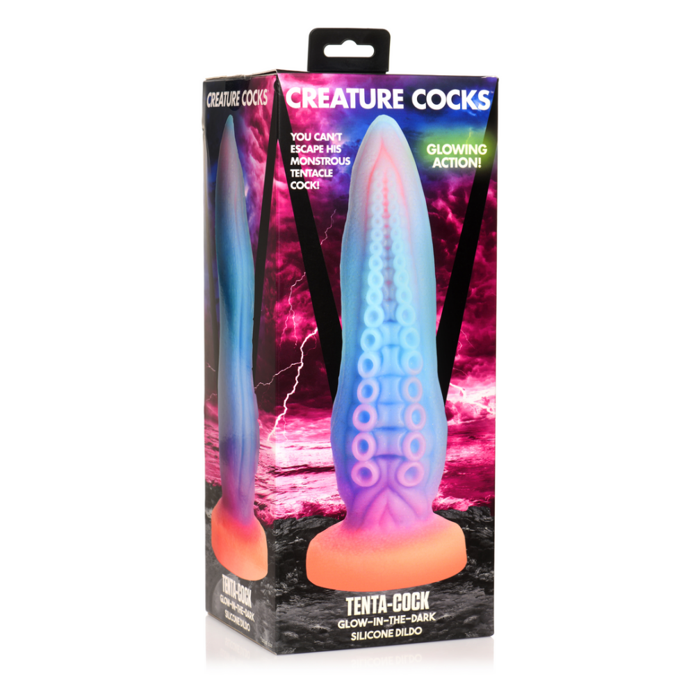Tenta-Cock - Glow-in-the-Dark Siliconen Dildo - Afbeelding 2