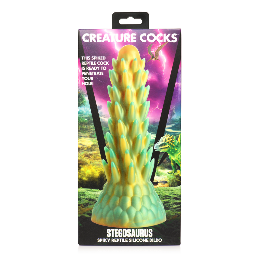 Stegosaurus - Stekelige Reptiel Silicone Dildo - Groen - Afbeelding 3