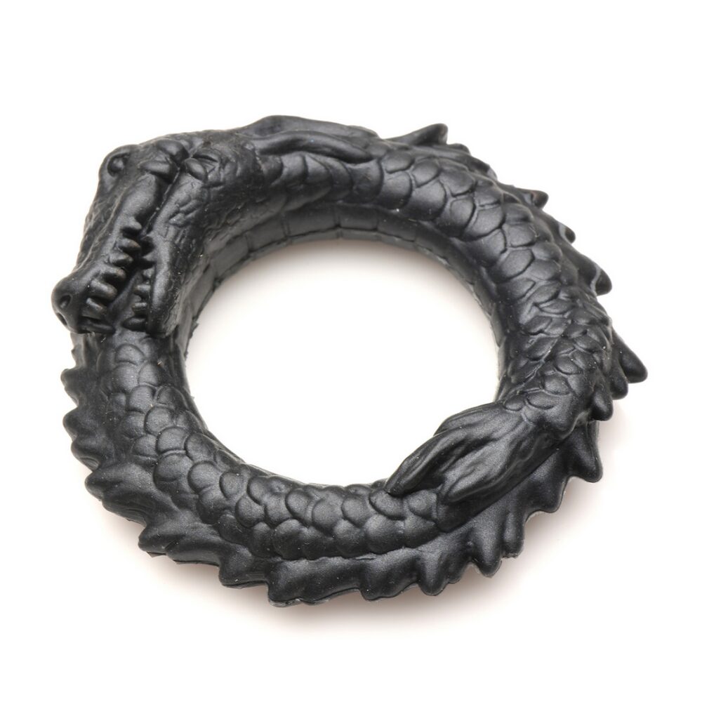 Zwarte Caiman - Silicone Cockring - Zwart - Afbeelding 4