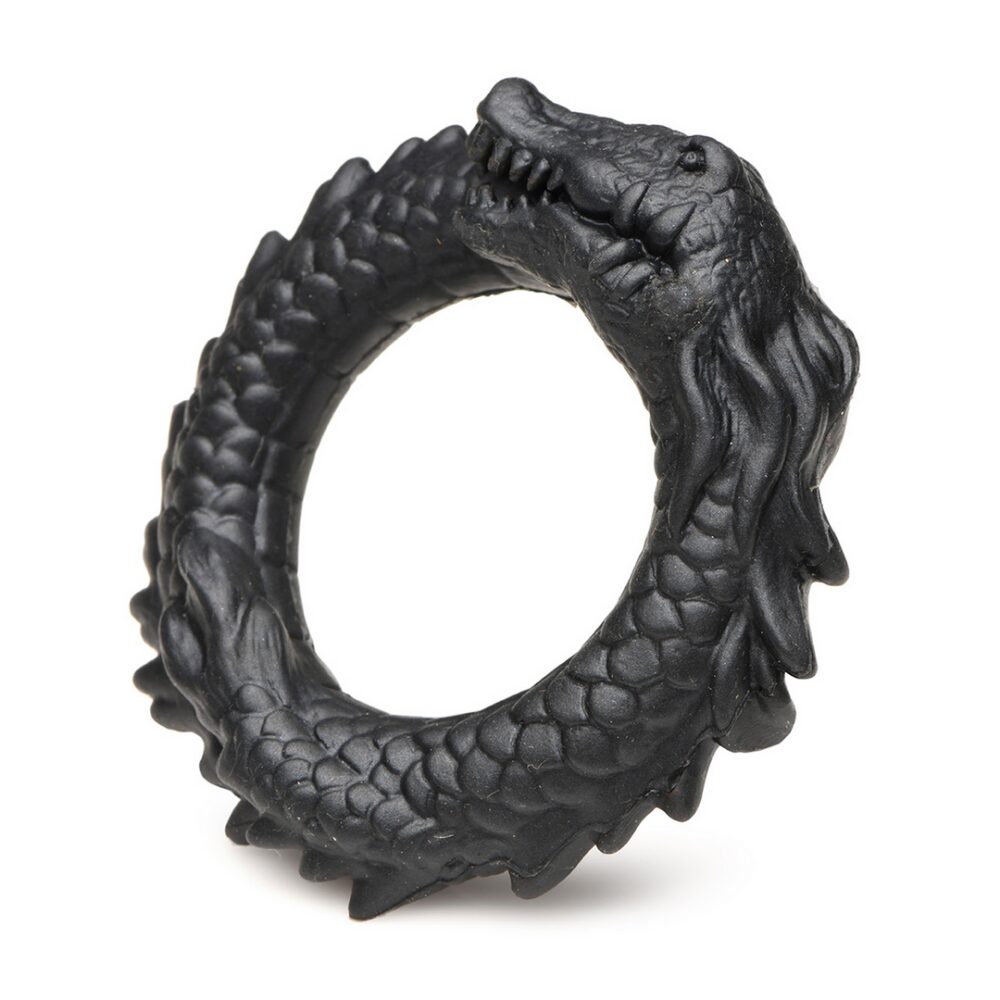 Zwarte Caiman - Silicone Cockring - Zwart - Afbeelding 5