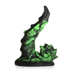 Glowzilla - Glow-in-the-Dark Siliconen Dildo - Groen/Zwart