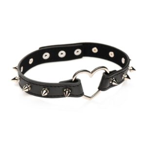 Spiked Heart Choker - Zwart