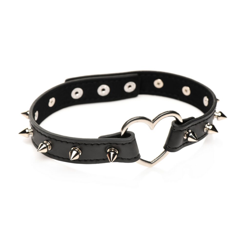 Spiked Heart Choker - Zwart