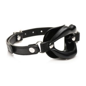 Juicy Lips - Siliconen Open Mond Gag - Zwart
