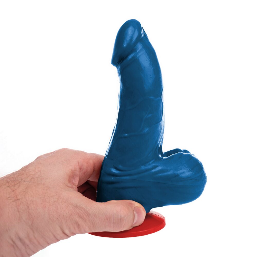 Thor S - Realistische Gebogen Dildo met Ballen - 4.7 / 12 cm - Blauw - Afbeelding 4