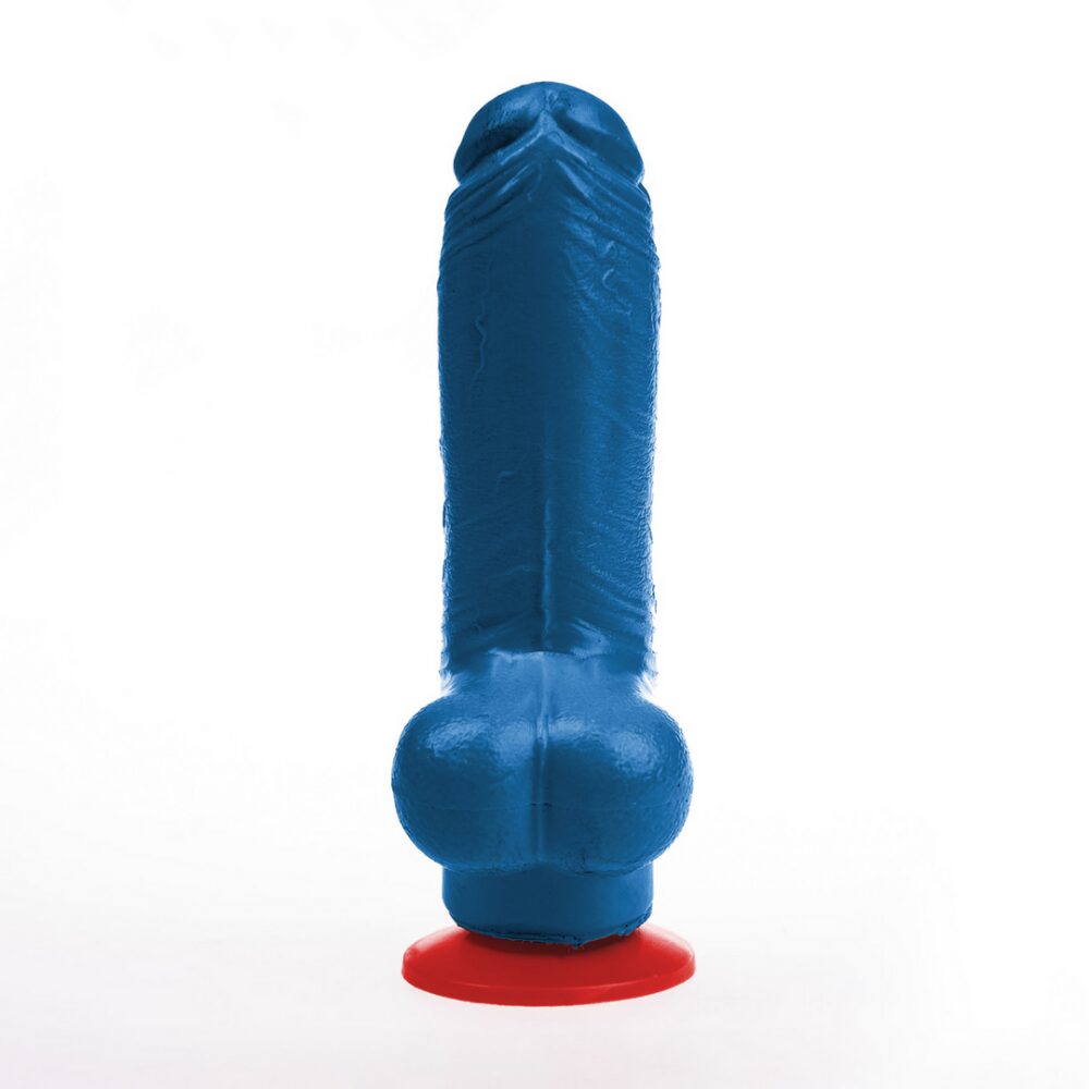Tyr M - Realistische Dildo met Ballen - 5.1 / 13 cm - Blauw - Afbeelding 2
