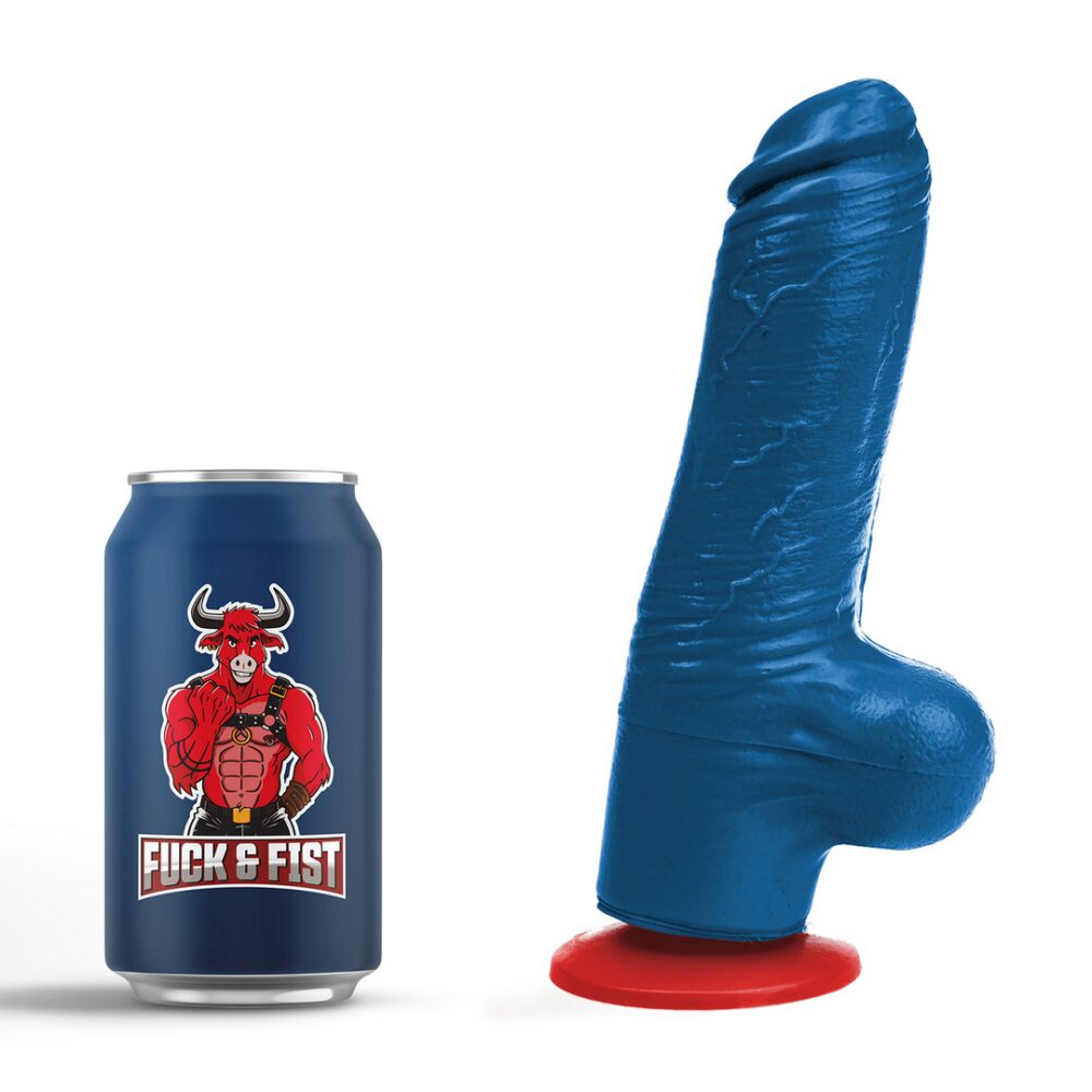Tyr M - Realistische Dildo met Ballen - 5.1 / 13 cm - Blauw - Afbeelding 5