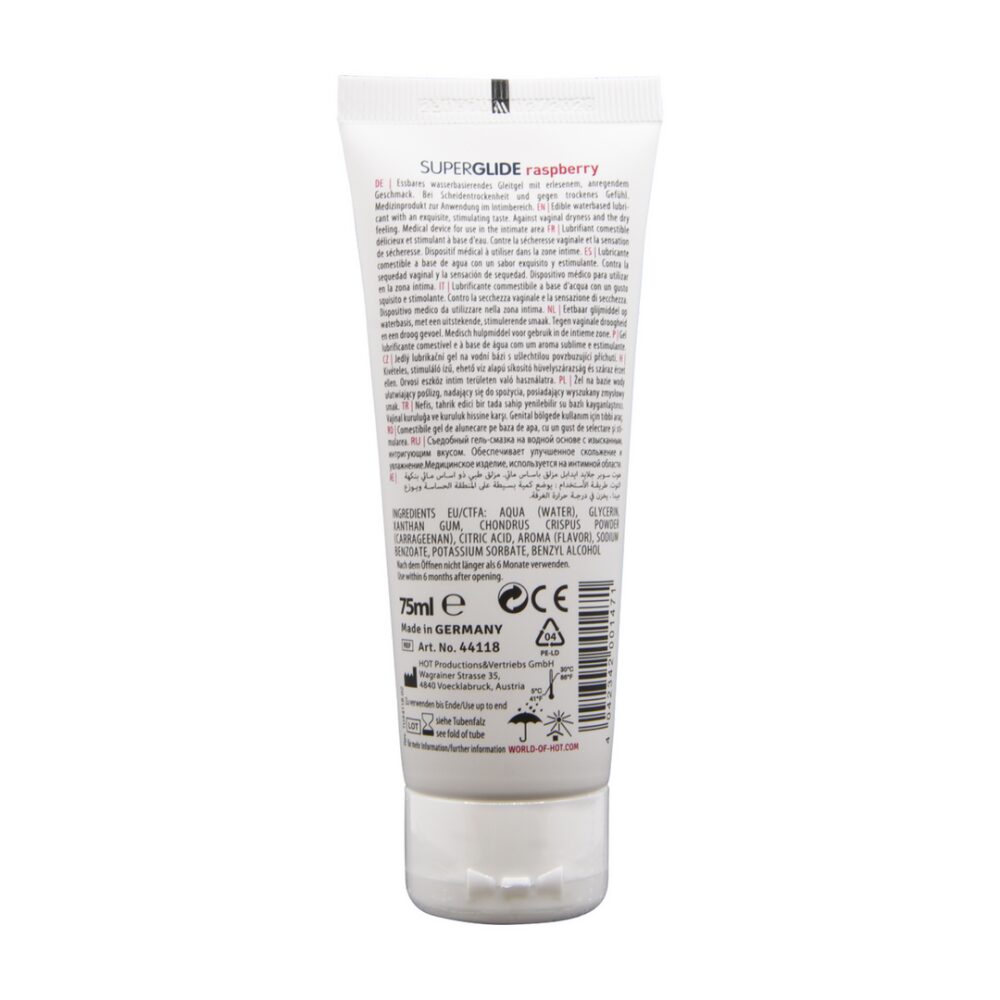 Superglide - Eetbaar Waterbasis Glijmiddel - Framboos - 3 fl oz / 75 ml - Afbeelding 2