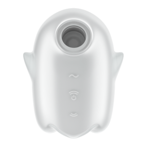 Glowing Ghost - Glow in the Dark - Dubbele Air Pulse Vibrator - Wit