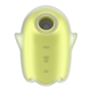 Glowing Ghost - Glow in the Dark - Dubbele Air Pulse Vibrator - Geel