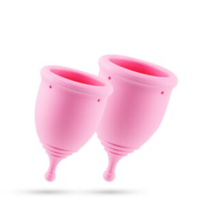 Minerva - Menstruatiecups met Zak - S en L - Roze