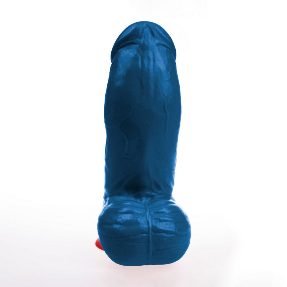 Thor XL - Realistische Gebogen Dildo met Ballen - 8.3 / 21 cm - Blauw - Afbeelding 2