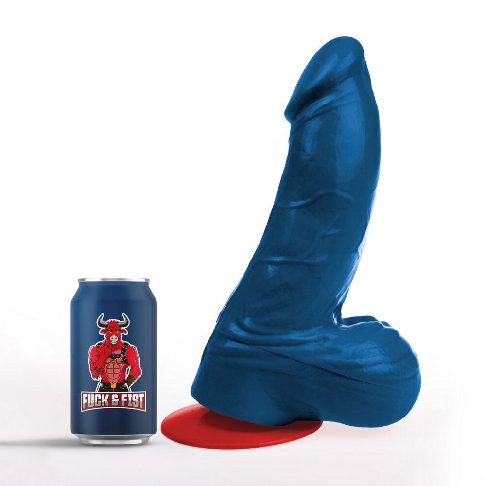 Thor XL - Realistische Gebogen Dildo met Ballen - 8.3 / 21 cm - Blauw - Afbeelding 5
