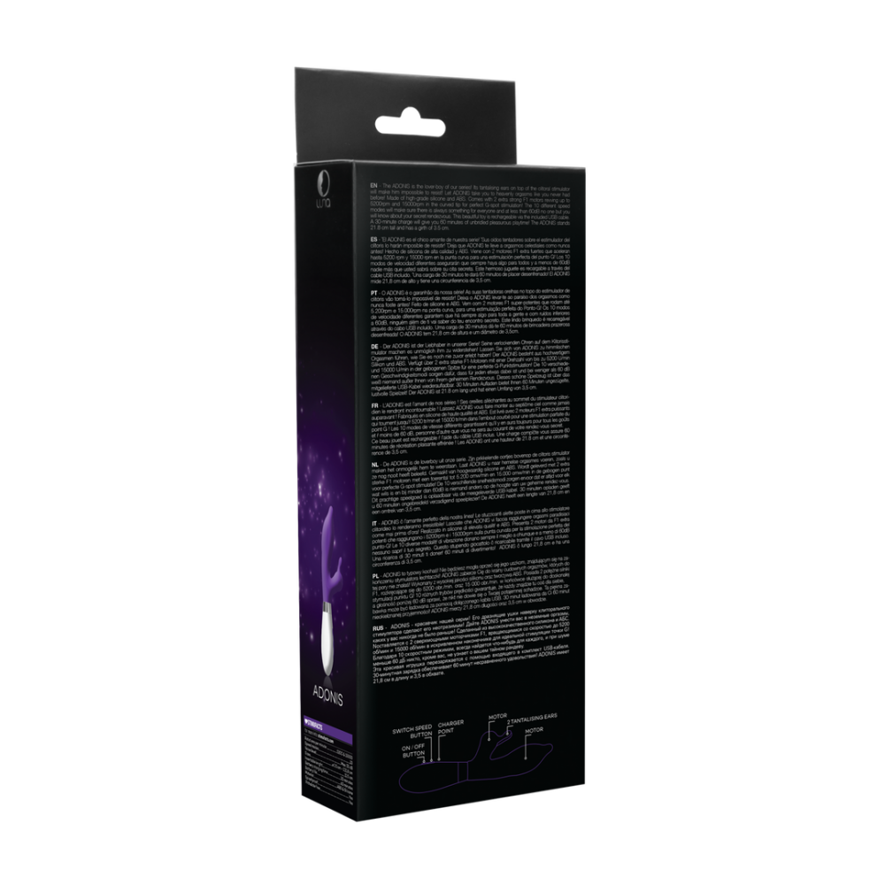 Adonis - Oplaadbare Rabbit Vibrator - Paars - Afbeelding 3