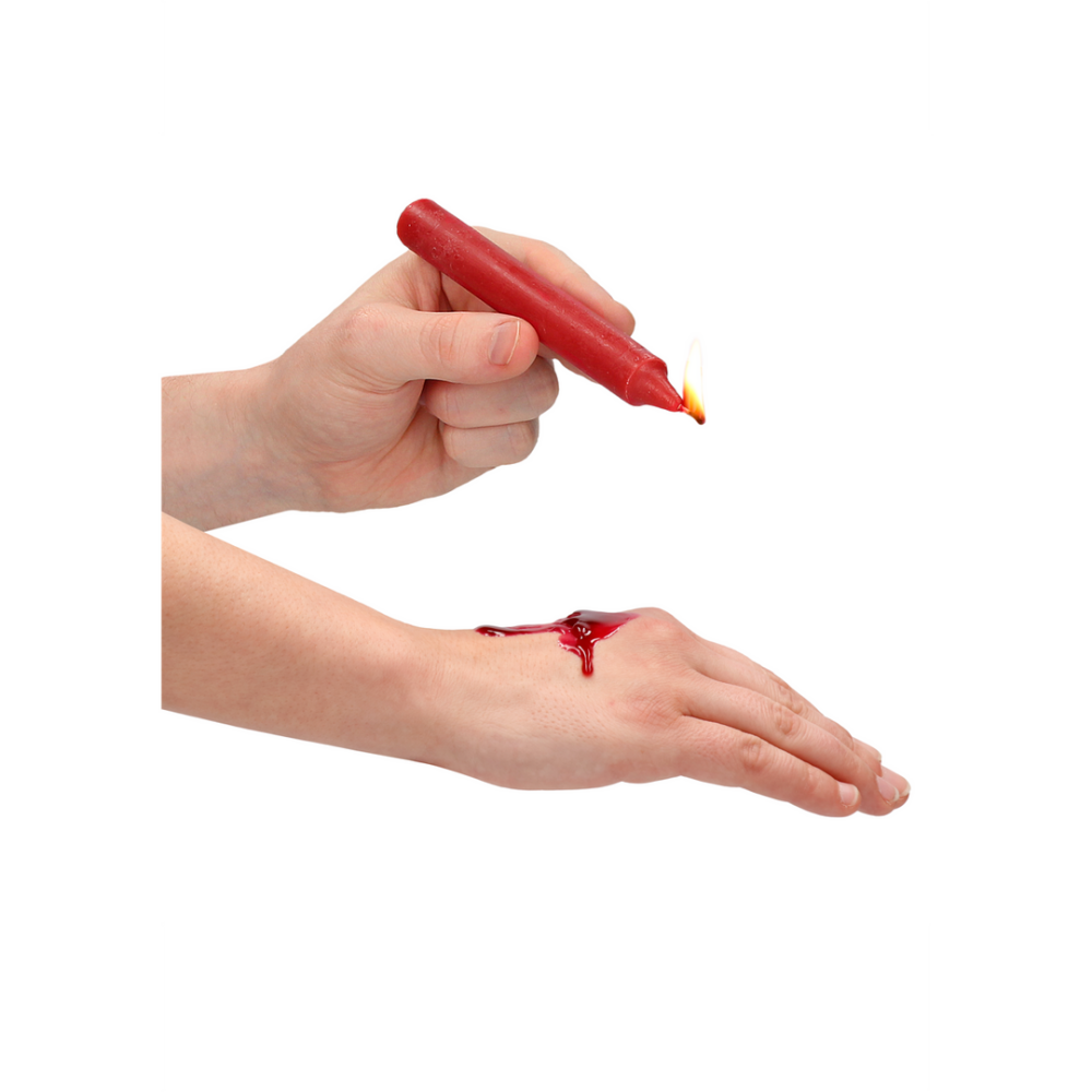 Plagerige Wax Kaarsen - 4 Stuks - Rood - Afbeelding 4