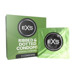 EXS Ribbed Dotted en Flared - Condoms - 3 Stuks