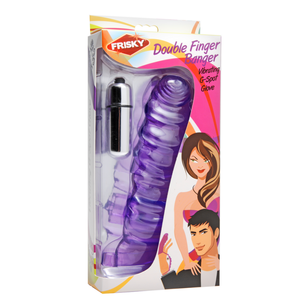 Dubbele Vinger Banger - Vibrerende G-Spot Handschoen - Afbeelding 2