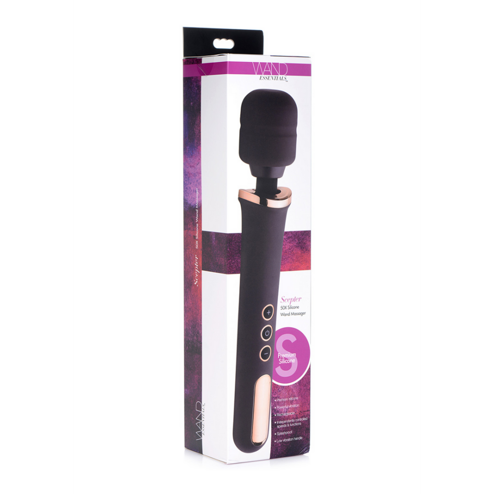 Scepter - Siliconen Wand Massager - Zwart - Afbeelding 2