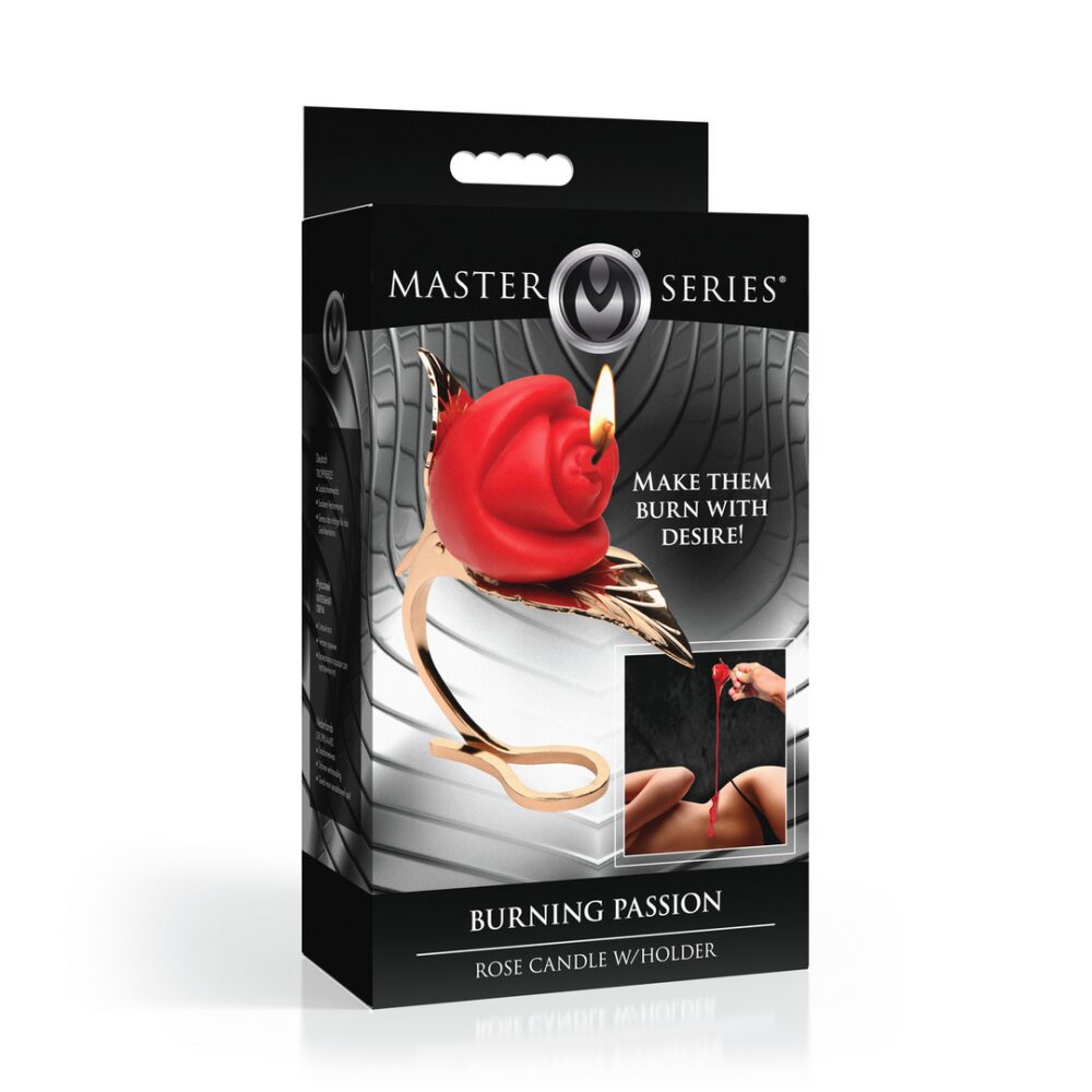 Brandende Passie - Rozenkaars met Houder - Rood/Goud - Afbeelding 2