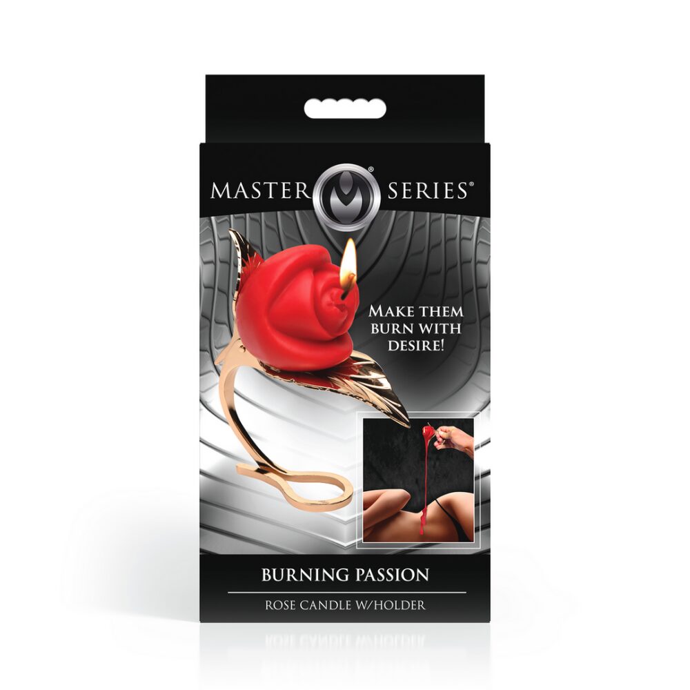 Brandende Passie - Rozenkaars met Houder - Rood/Goud - Afbeelding 3