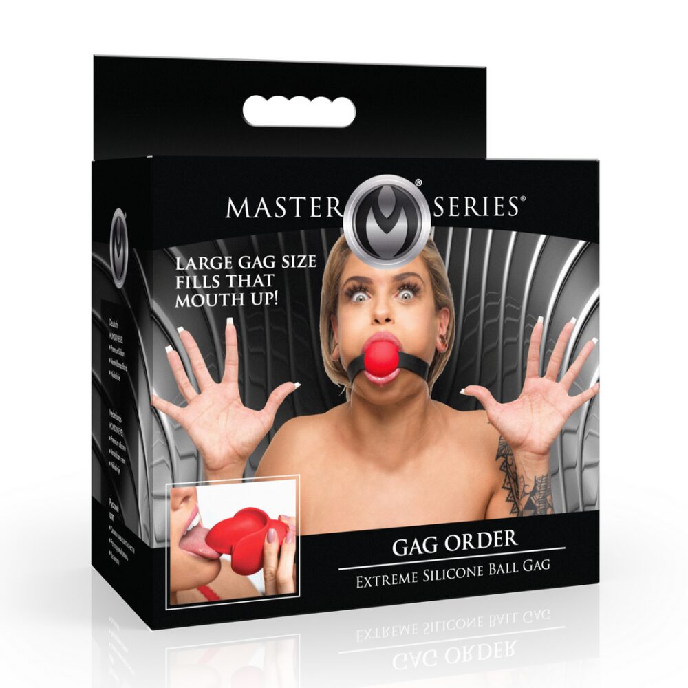 Gag Order - Extreme Silicone Ball Gag - Rood - Afbeelding 2