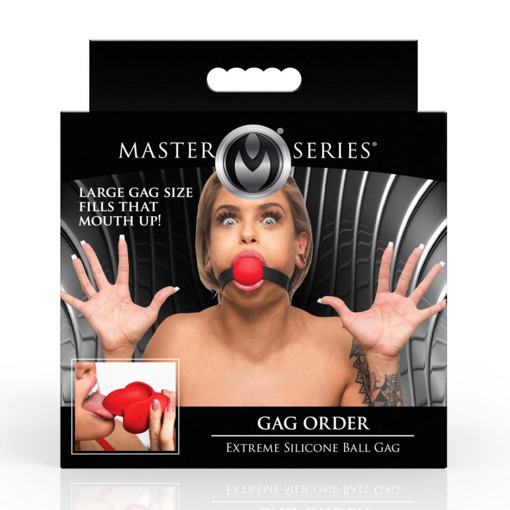 Gag Order - Extreme Silicone Ball Gag - Rood - Afbeelding 3
