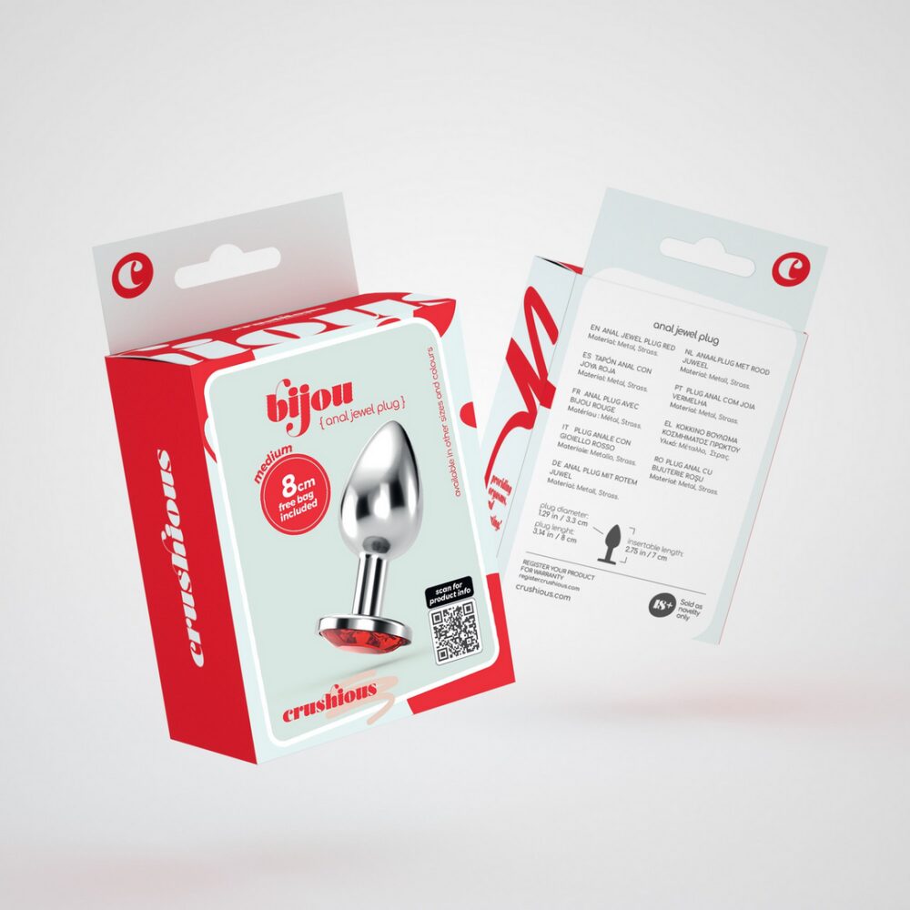 Bijou - Anale Sieraad Plug - Medium - Rood - Afbeelding 2