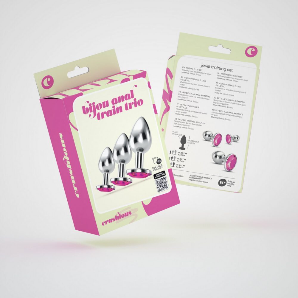 Bijou - Anal Train Trio - 3 Jewel Plugs - Roze - Afbeelding 2