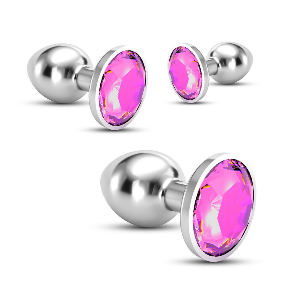 Bijou - Anal Train Trio - 3 Jewel Plugs - Roze - Afbeelding 4