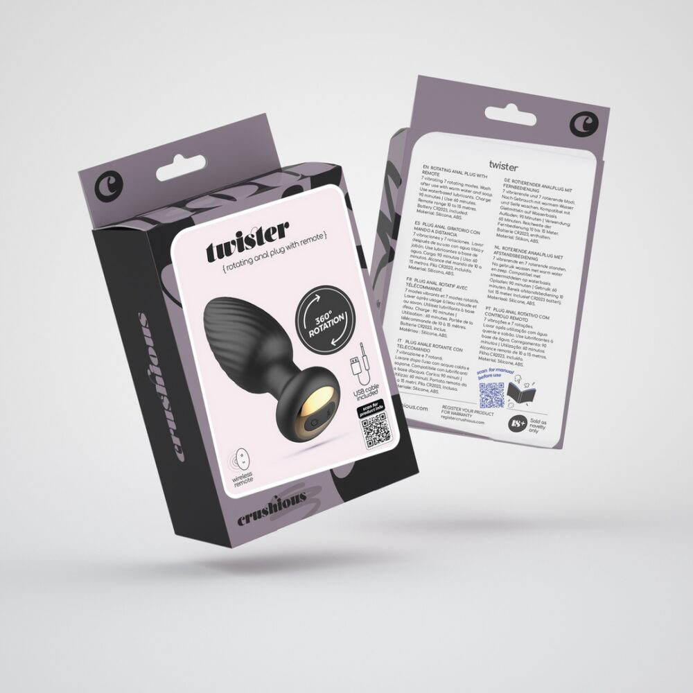Twister - Draaibare Anale Plug met Afstandsbediening - Zwart - Afbeelding 2