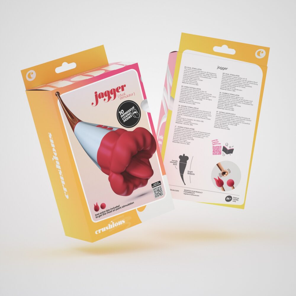 Jagger - Lickende Dubbele Stimulator - Rood - Afbeelding 2