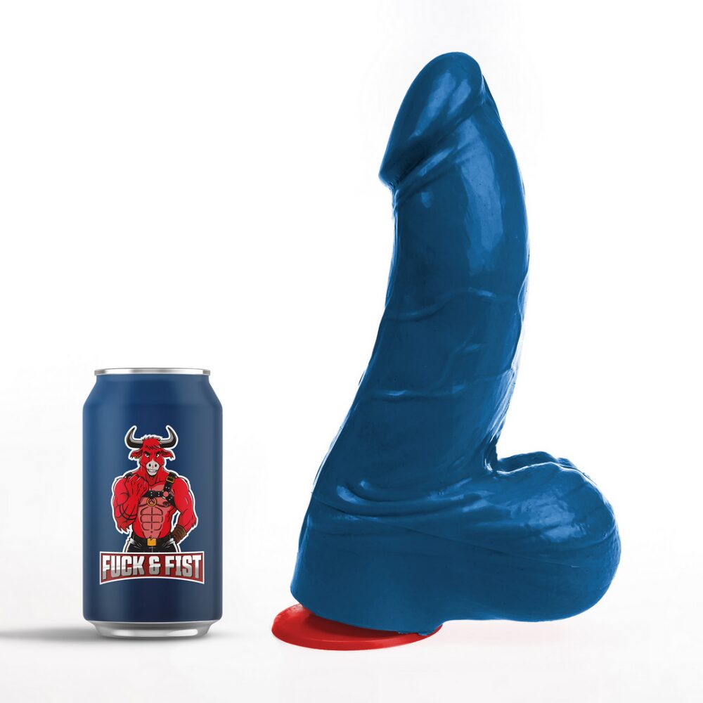 Thor L - Realistische Gebogen Dildo met Ballen - 7.1 / 18 cm - Blauw - Afbeelding 5