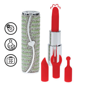 Candy - Lipstick Vibrator with 4 Attachments - Green