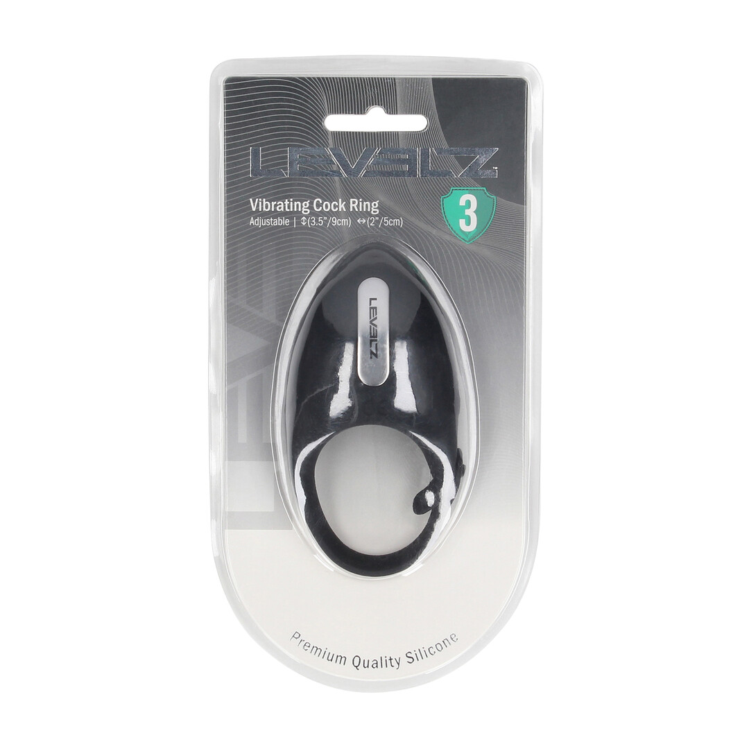 Verstelbare Vibrerende Siliconen Cockring - Zwart - Afbeelding 2