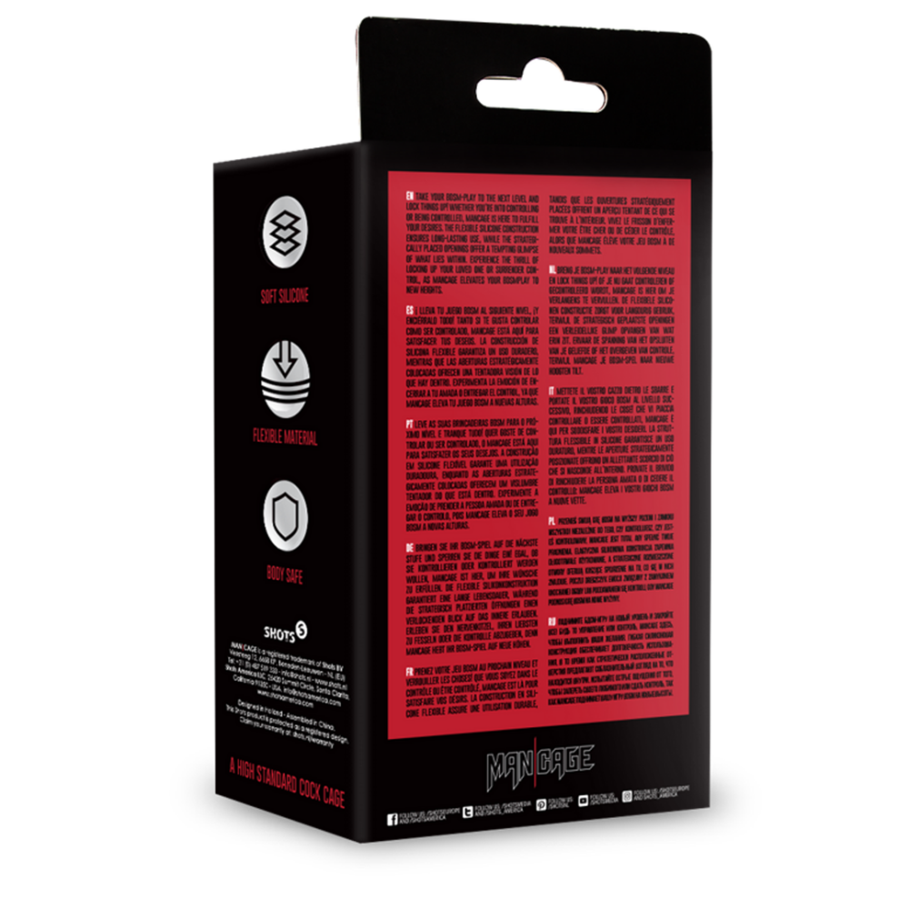 Model 28 - Ultra Soft Silicone Chastity Cage - Rood - Afbeelding 3