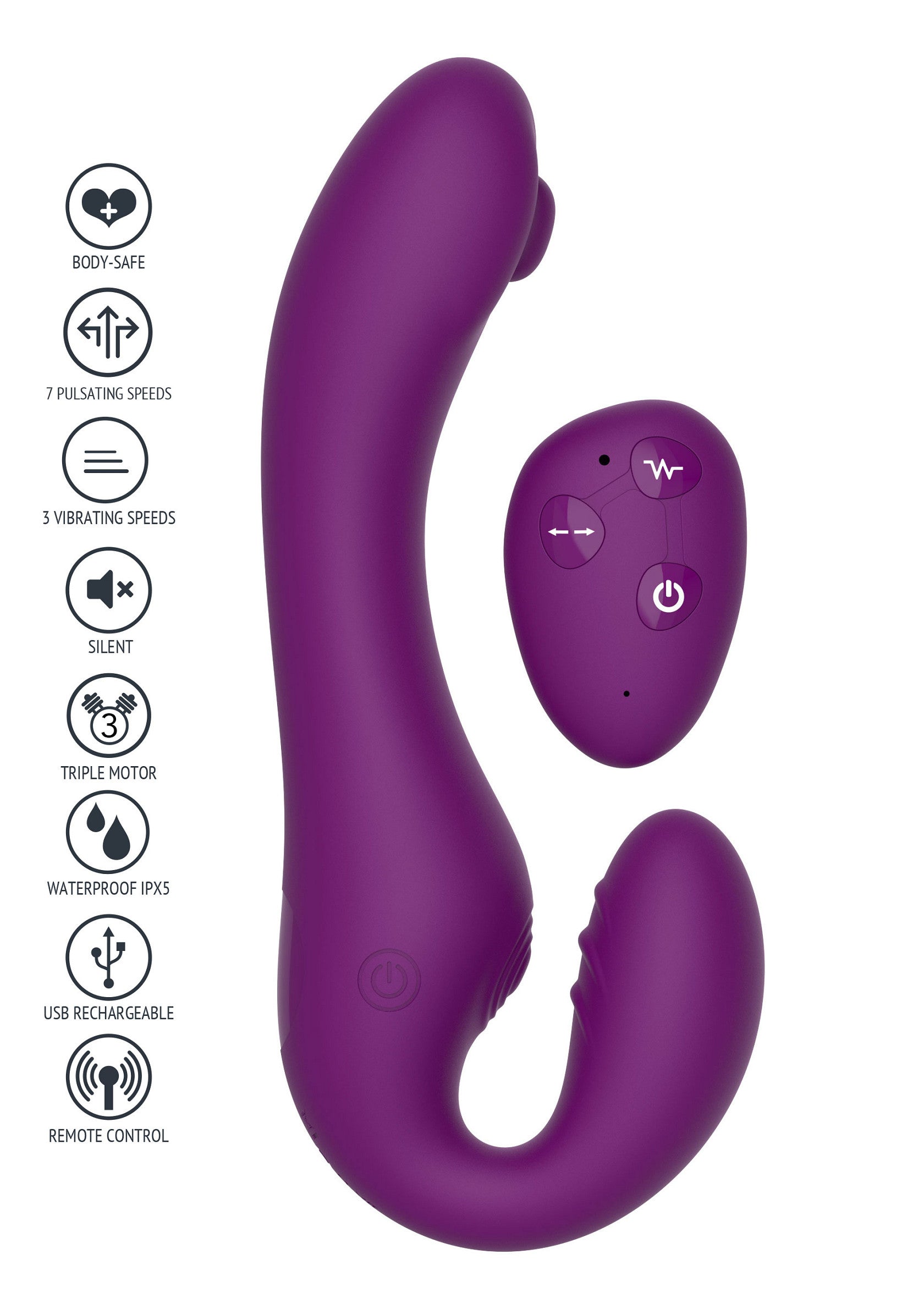 Strapless Strap-On Pulse Vibrator - Afbeelding 5