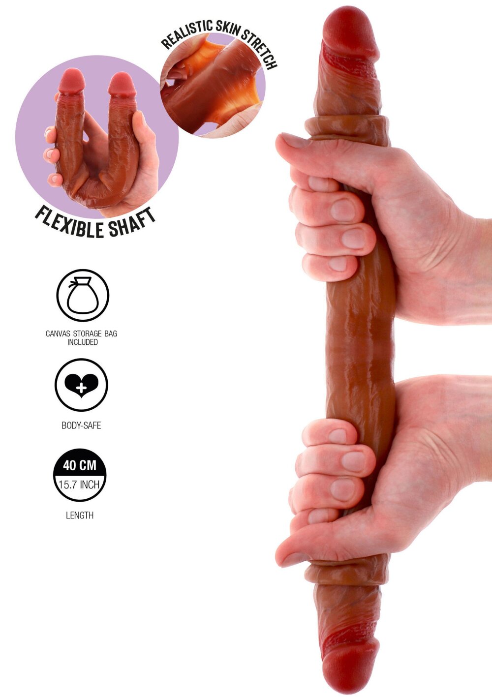 Foreskin Double Dong Silicone 40 cm - Afbeelding 8