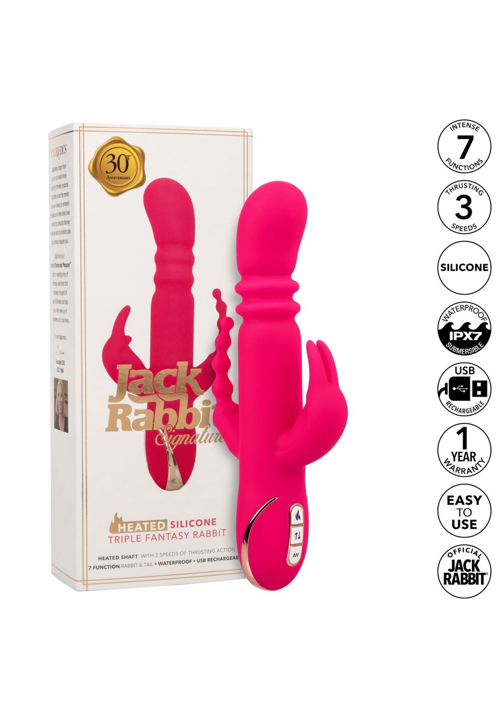 Heated Silicone Triple Rabbit - Afbeelding 5
