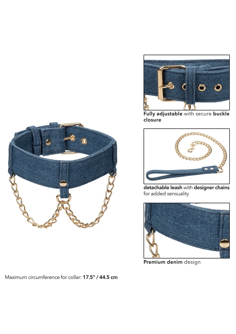 Ride Em Denim Collar + Leash - Afbeelding 4