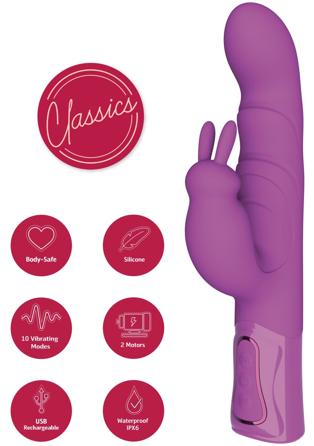 Vibrating G-Spot Thick Rabbit Vibrator - Afbeelding 7