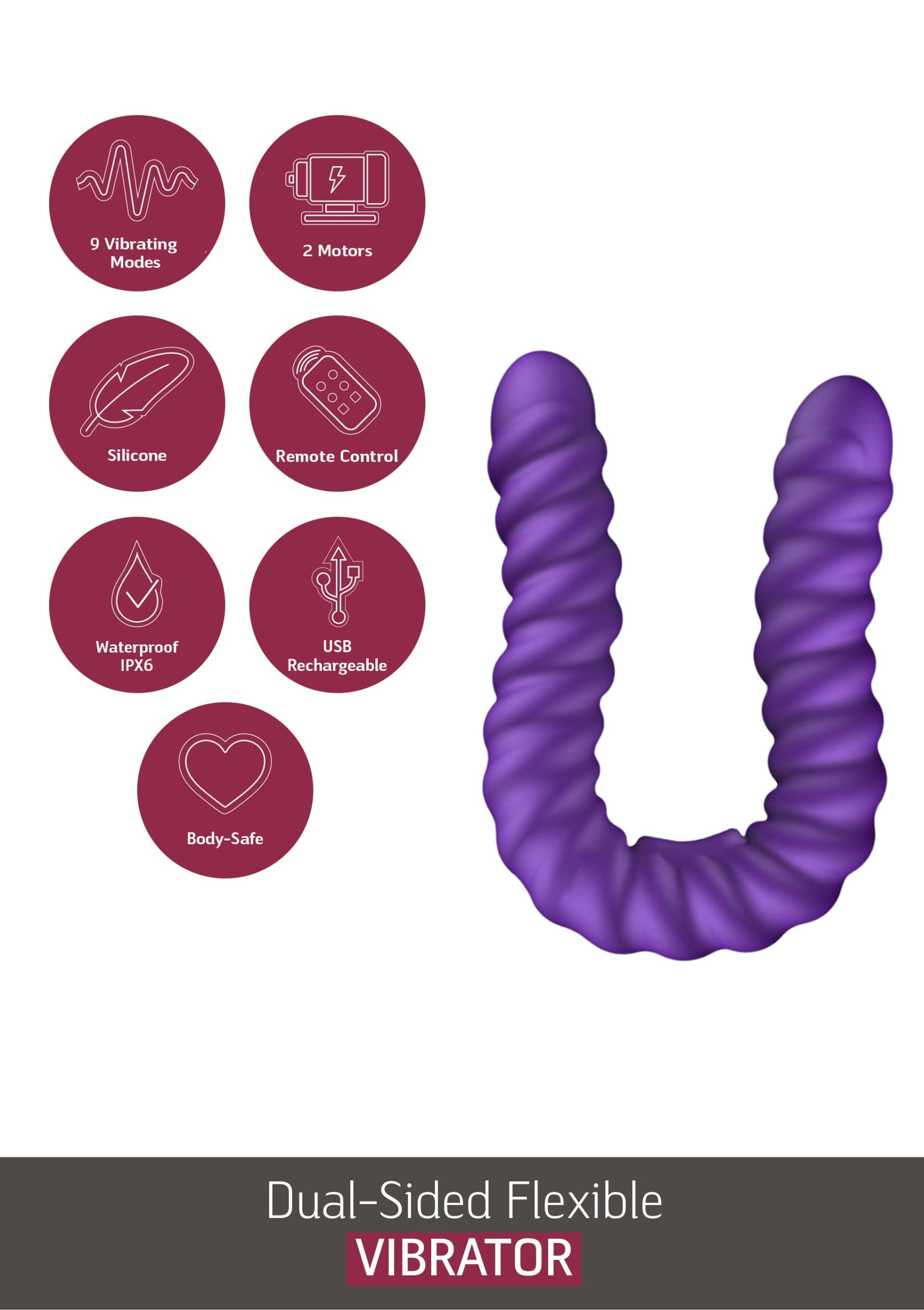 Dual-Sided Flexible Vibrator - Afbeelding 8
