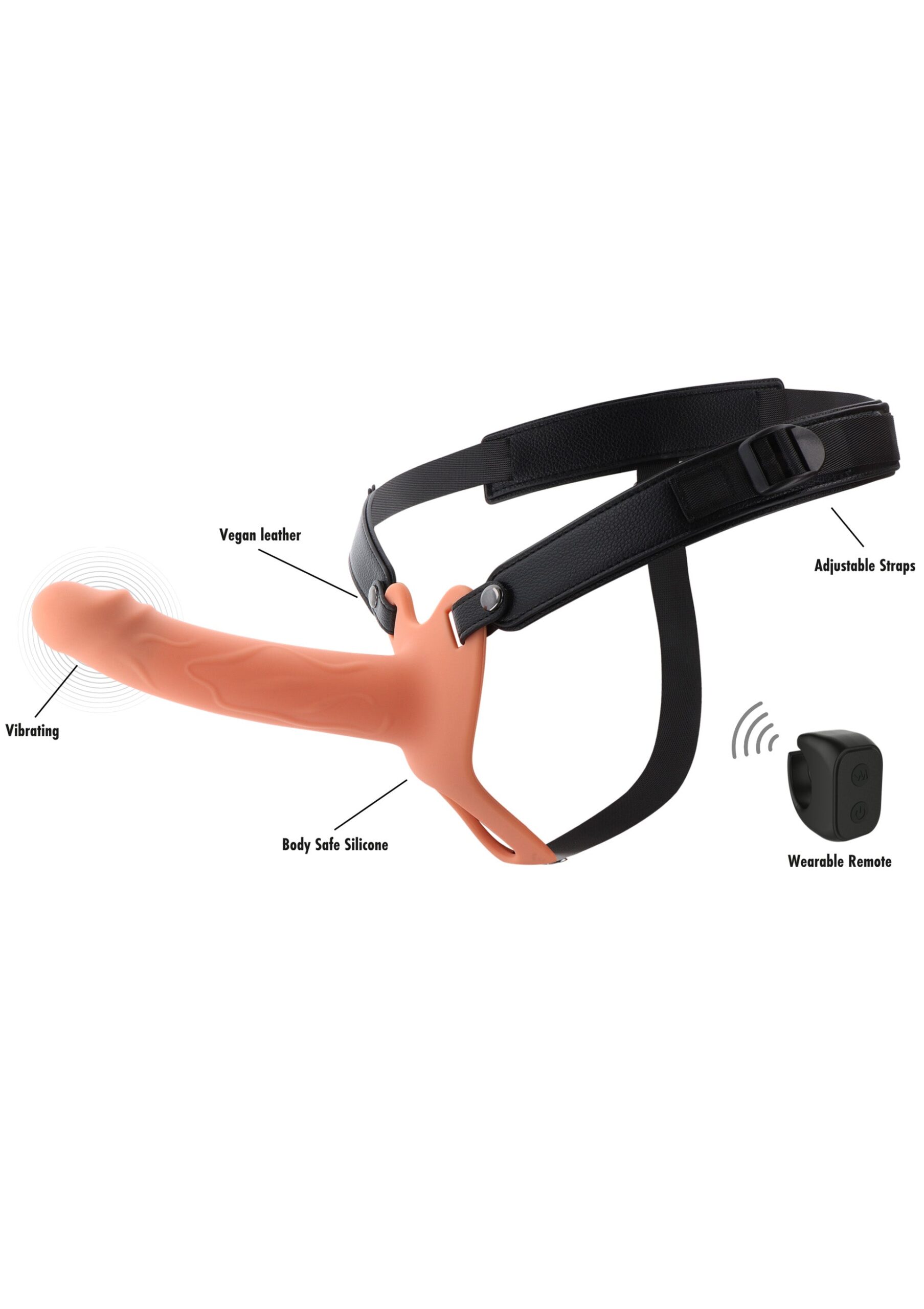 Hollow Penis Strapon Vibrating 18cm - Afbeelding 8