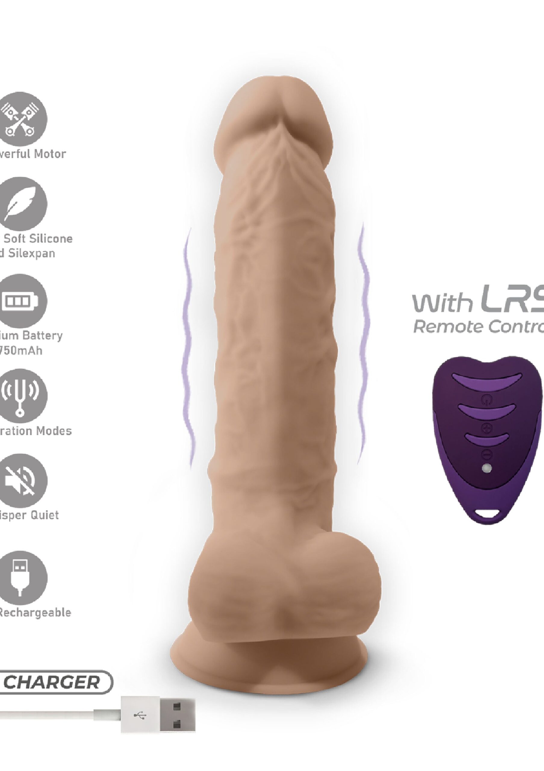 Dildo Vibrating Model 8 inch - Afbeelding 4