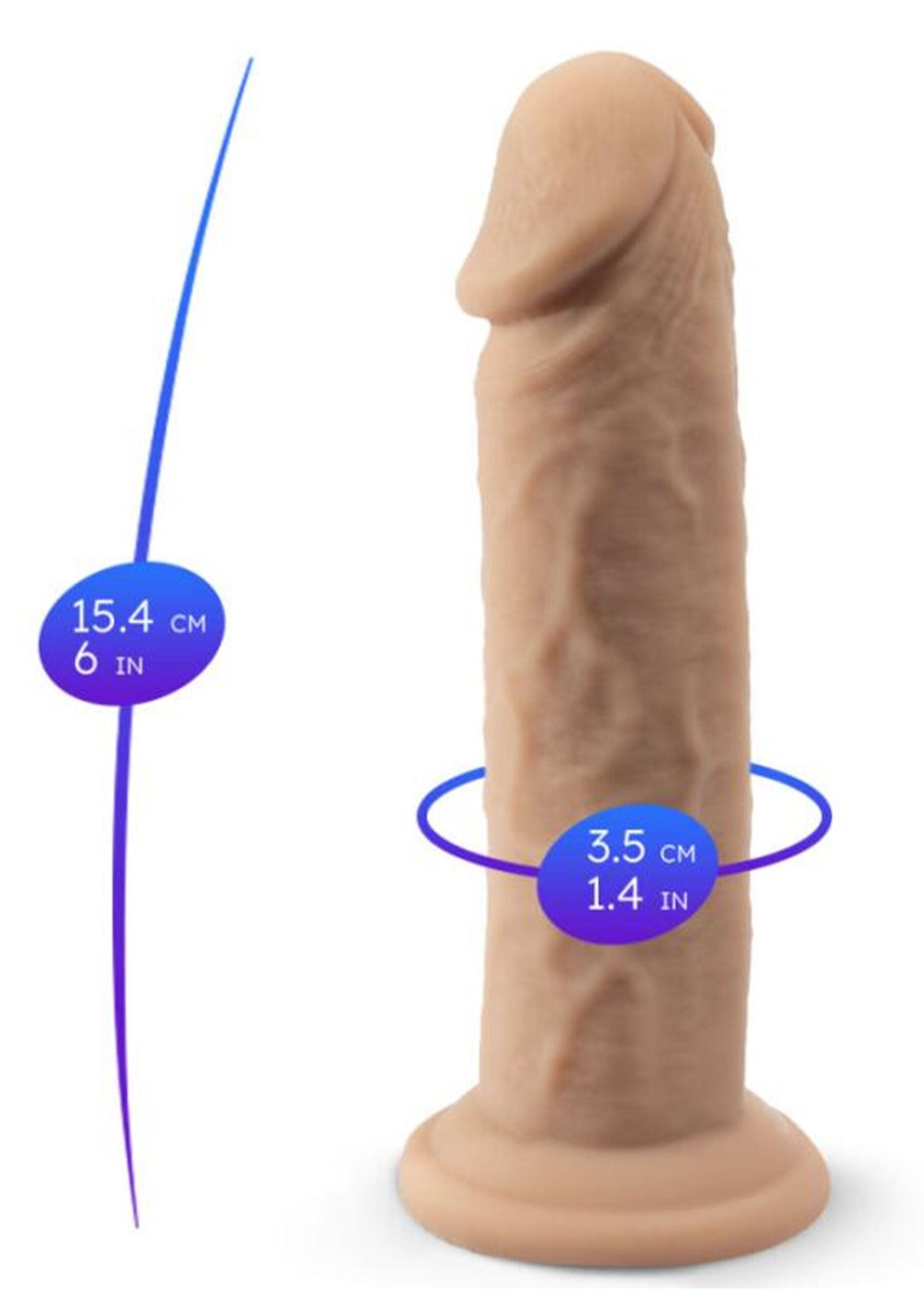 Real Skin Dildo Model 2 - 6 inch - Afbeelding 2
